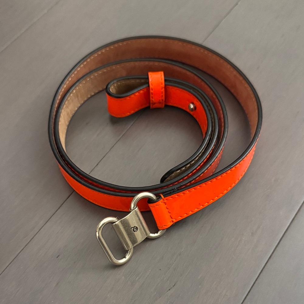 Alexander McQueen Bright Orange Belt with Silver Buckle